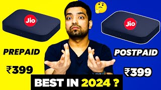 Jio Fiber Prepaid Vs Jio Fiber Postpaid In 2024 🔥 Plans Speed Installation Charges OTT [upl. by Anayk]