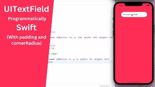 Create textfield programmatically in swift  Set corner radius of textfield [upl. by Akinam567]