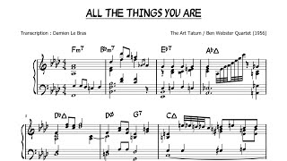 All The Things You Are Transcription  The Art Tatum  Ben Webster Quartet 1956 [upl. by Oiliduab]