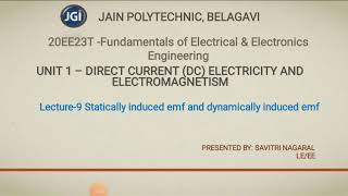 20EE23T Unit1 Statically and dynamically induced emfLect9 [upl. by Sulienroc]