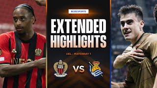 Nice vs Real Sociedad Extended Highlights  UEL League Phase MD 1  CBS Sports Golazo  Europe [upl. by Biggs]