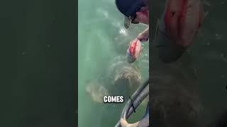 Feeding a giant Goliath grouper shorts goliathgrouper [upl. by Nemrak]