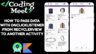 How to Pass Data with OnClickListener from RecyclerView to Another Activity  Android Studio Kotlin [upl. by Fawnia]