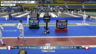 FE M E Individual Doha QAT Grand Prix 2016 T32 03 red NIGGELER SUI vs GUSTIN FRA [upl. by Jaella]