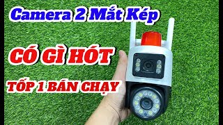 Camera Yoosee 2 Mắt Kép CÓ ĐÈN CẢNH BÁO ĐỎ MẪU MỚI  Camera Yoosee 2 Mắt 2 Màn Hình Ngoài Trời [upl. by Son]