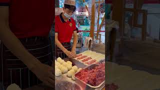 Chinese roti making  bun porotta 😌 at Bukit Bintang chineserecipe chinesemuslim bukitbintang [upl. by Eob]