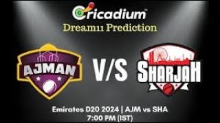 Live AJM vs SHA 9th Match Emirates D20 2024 [upl. by Nuahsal]