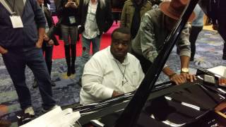 Quennel Gaskin having fun at NAMM 2017  Studio One Sounds [upl. by Aytnahs29]