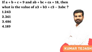 If a  b  c  9 and ab  bc  ca  18 then what is the value of a3  b3  c3 – 3abc [upl. by Malchy]