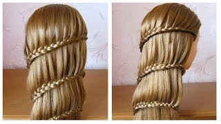 Coiffure avec tresse ❀ Tuto coiffure cheveux longs  mi long ❀ Braided hairstyle [upl. by Acirtap379]