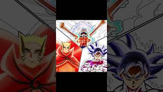 Drawing Goku Naruto and Luffy’s Strongest Forms Together anime naruto dragonball onepiece [upl. by Nylesaj904]