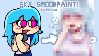 Sky  bfswifeforever  SPEEDPAINT  Friday Night Funkin Mod by bbpanzu [upl. by Zima27]