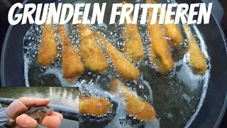 Angeln am Kanal Grundel catch and Cook Frittierte Grundel [upl. by Bale]