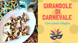 GIRANDOLE DI CARNEVALE con pasta sfoglia e Nutella  ricetta Carnevale [upl. by Yrrej423]