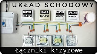 Jak podłączyć łączniki schodowe i krzyżowe w puszce  zrób to sam  DIY  układ schodowy 230V LED [upl. by Sly369]