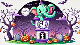 Halloween Hickory Dickory Dock Zombie Elephant  Halloween Song For Kids  Little Melody World [upl. by Suruat]