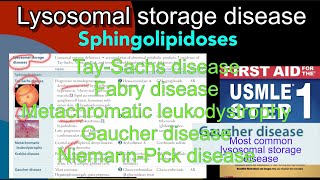 Lysosomal storage diseases  Sphingolipidoses Gaucher disease Fabry disease TaySachs disease etc [upl. by Kcirddot470]