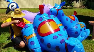 New Inflatable Blue Rocking Horse Inflation Part 2 [upl. by Kelley]