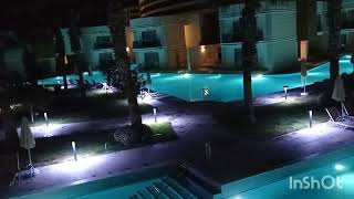 Aquasis De Luxe Resort amp Spa lake rooms pool area at night 6th May 2023 4k UHD [upl. by Elocen450]