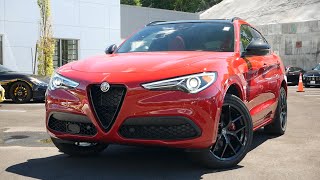 2020 Alfa Romeo Stelvio Ti Sport Review  Start Up Revs and Walk Around [upl. by Nahrut962]