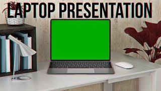 Laptop School Presentation Green Screen Template 4K [upl. by Hafirahs799]