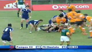 Pampas XV vs Free State Cheetahs 4134  Vodacom Cup 2011 [upl. by Attelliw]