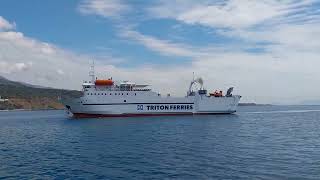 FB Porfyrousa Triton Ferries docking at the port of Neapoli Lakonia  Άφιξη Πορφυρούσα Νεάπολη [upl. by Yendyc]