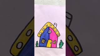 Wow Beautiful Drawing Home 🏡 Coloring and Painting for Kids home shorts [upl. by Erdnaek951]