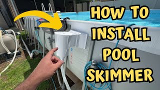 How to install Hayward DynaSkim Wide Mouth Automatic AboveGround Pool Skimmer [upl. by Phyllys]