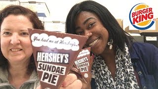 Burger King Hersheys Sundae Pie ReviewMukbang [upl. by Ahtanaram]