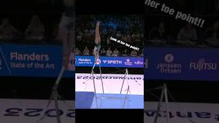 Kaylia NEMOUR amazing bars routine 2023 Antwerp World Championship [upl. by Nottnerb]