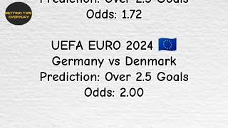 Top 10 Betting Predictions for 2930 June 2024  FullTime Goals Corners Cards [upl. by Annol948]