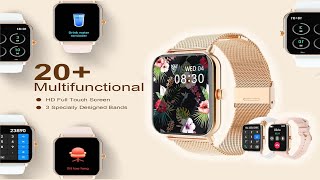 H13 Smart Watch AnswerMake Call Fitness Tracker for Android and iOS Phones Waterproof Gold [upl. by Watkins]