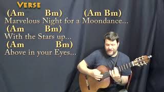 Moondance Van Morrison Guitar Cover Lesson with ChordsLyrics  Munson guitar lesson [upl. by Haberman643]