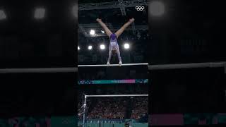 Kaylia Nemour made history at Paris2024 She brought home gold with her routine on the uneven bars [upl. by Notsyrb]