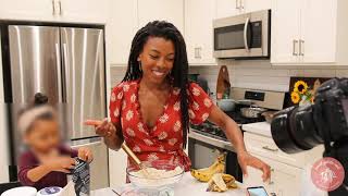 Banana Bread Grainfree amp Vegan  COOKING WITH BABY J [upl. by Odrawde876]