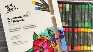 Mont Marte watersoluble oil pastels [upl. by Rfinnej]