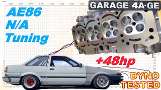 AE86 Ported head amp Cam upgrade  Dyno tested [upl. by Rosol]