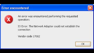 the network adapter could not establish the connection oracle [upl. by Mischa]