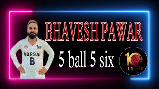 BHAVESH PAWAR 5 SIX IN ONE OVER AT EKTA CHASHAK 2021 GHOTSAI [upl. by Mackie]