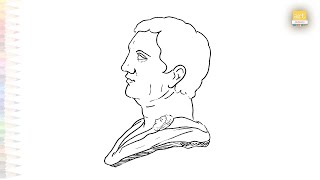 Pompeius Magnus drawing easy  Outline drawings How to draw Pompeius Magnus easy steps  artjanag [upl. by Garate361]