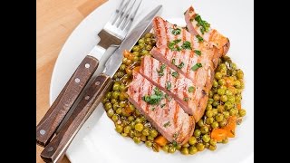 Romanian peas vegetables and gammon recipe  Gustomondo [upl. by Frulla]