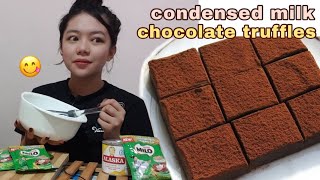 CONDENSED MILK CHOCOLATE TRUFFLES 2 INGREDIENTS ONLY  Philippines [upl. by Ephram]