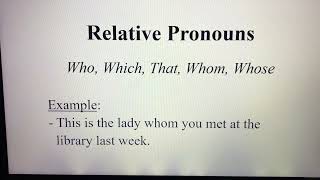 Relative Pronouns [upl. by Cataldo]