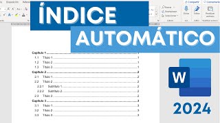 Índice automático con numeración de capítulos títulos y subtítulos [upl. by Hoyt]