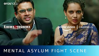 Kangana and R Madhavans fight scene  Tanu Weds Manu Returns  Amazon Prime Video Channels [upl. by Hannover]