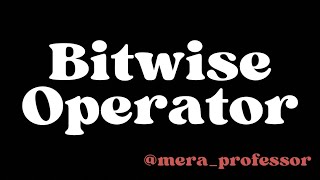 Bitwise Operator  c programming  c pani hai  Bsc IT  trending programminglanguage  Operator [upl. by Llertrac]