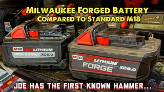 We Compare The Milwaukee Forged Battery To Standard M18 Batteries Possibly The First Ever Hammer [upl. by Nesto]