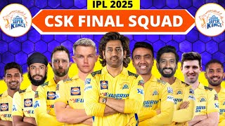 IPL 2025  Chennai Super Kings Full amp Final Squad  CSK Team 2025 Players List  CSK 2025 Squad [upl. by Svend693]