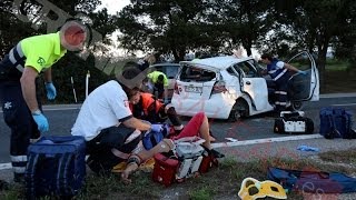 Tres heridos graves y un chico de 13 años crítico en un accidente en la autopista de Inca [upl. by Swartz]